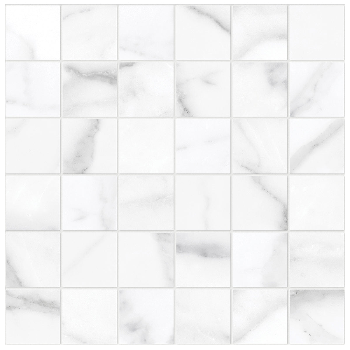 Anatolia Tile 2X2 La Marca Statuario Honed 36 Piece Mosaics. 1 Sheet = .96 Sf. 4501-0374-0 (68-475) Statuario Nuovo 2x2 Honed - premium natural stone mosaic tile from Anatolia Tile, available at PoshHaus showroom in Keene, NH
