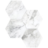 Anatolia Tile 6" Hexagon La Marca Arabescato Honed & Rectified Porcelain Mosaic - 1 Sheet = .797 - 4501-0331-0" Arabescato 6" Hexagon Honed - premium natural stone mosaic tile from Anatolia Tile, available at PoshHaus showroom in Keene, NH