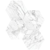 Anatolia Tile 6" Hexagon La Marca Statuarietto Honed & Rectified Porcelain Mosaic - 1 Sheet = .797 - 4501-0332-0" Statuarietto 6" Hexagon Honed - premium natural stone mosaic tile from Anatolia Tile, available at PoshHaus showroom in Keene, NH