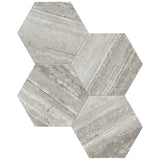 Anatolia Tile 6" Hexagon La Marca Travertino Honed & Rectified Porcelain Mosaic - 1 Sheet = .797 - 4501-0337-0" Travertino Instrata 6" Hexagon Honed - premium natural stone mosaic tile from Anatolia Tile, available at PoshHaus showroom in Keene, NH