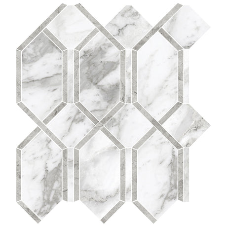Anatolia Tile La Marca Arabescato Modella Polished Porcelain Mosaics. 1 Sheet = 1.10 Sq. Ft. 4501-0405-0  - premium natural stone mosaic tile from Anatolia Tile, available at PoshHaus showroom in Keene, NH