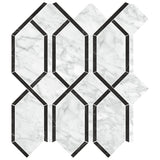 Anatolia Tile La Marca Carrara Modella Polished Porcelain Mosaics. 1 Sheet = 1.10 Sq. Ft. 4501-0408-0  - premium natural stone mosaic tile from Anatolia Tile, available at PoshHaus showroom in Keene, NH