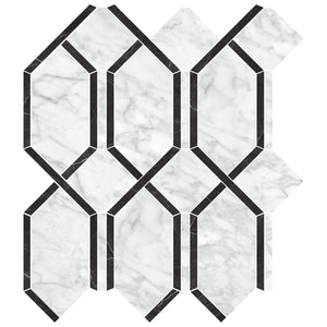 Anatolia Tile La Marca Carrara Modella Polished Porcelain Mosaics. 1 Sheet = 1.10 Sq. Ft. 4501-0408-0  - premium natural stone mosaic tile from Anatolia Tile, available at PoshHaus showroom in Keene, NH