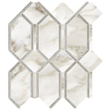 Anatolia Tile La Marca Calacatta Modella Polished Porcelain Mosaics. 1 Sheet = 1.10 Sq. Ft. 4501-0407-0  - premium natural stone mosaic tile from Anatolia Tile, available at PoshHaus showroom in Keene, NH