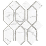 Anatolia Tile La Marca Statuario Nuovo Modella Polished Porcelain Mosaics. 1 Sheet = 1.10 Sq. Ft. 4501-0410-0  - premium natural stone mosaic tile from Anatolia Tile, available at PoshHaus showroom in Keene, NH