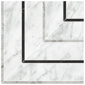 Anatolia Tile La Marca Carrara Picco Honed Porcelain Mosaics. 1 Sheet = .48 Sq. Ft. Sold In Carton Quantities Of 4.84 Sq. Ft. 4501-0402-0  - premium natural stone mosaic tile from Anatolia Tile, available at PoshHaus showroom in Keene, NH