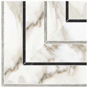 Anatolia Tile La Marca Calacatta Picco Honed Porcelain Mosaics. 1 Sheet = .48 Sq. Ft. Sold In Carton Quantities Of 4.84 Sq. Ft. 4501-0401-0  - premium natural stone mosaic tile from Anatolia Tile, available at PoshHaus showroom in Keene, NH