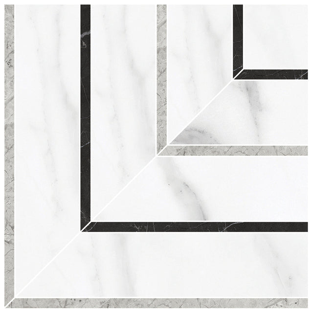 Anatolia Tile La Marca Statuario Picco Honed Porcelain Mosaics. 1 Sheet = .48 Sq. Ft. Sold In Carton Quantities Of 4.84 Sq. Ft. 4501-0404-0  - premium natural stone mosaic tile from Anatolia Tile, available at PoshHaus showroom in Keene, NH