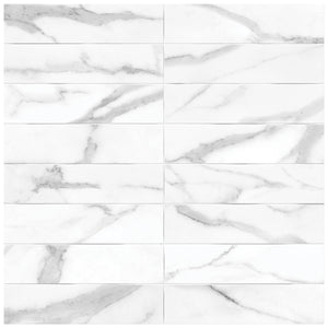 Anatolia Tile 3X12 Raffino Plane Statuario Matte 4000-0277-0 Statuario Valore Artisan - premium natural stone mosaic tile from Anatolia Tile, available at PoshHaus showroom in Keene, NH