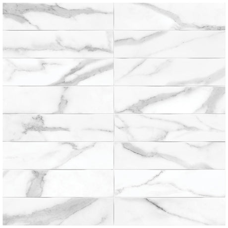 Anatolia Tile 3X12 Raffino Plane Statuario Matte 4000-0277-0 Statuario Valore Artisan - premium natural stone mosaic tile from Anatolia Tile, available at PoshHaus showroom in Keene, NH
