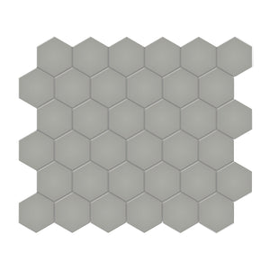 Soho 2 Inch Hexagon Cement Chic Matte Porcelain Mosaics. 1 Sheet = .94 Sq. Ft.