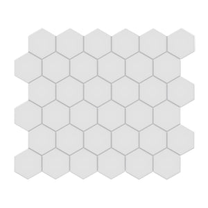 Soho 2 Inch Hexagon Gallery Grey Unglazed Porcelain Mosaics. 1 Sheet = .94 Sq. Ft.