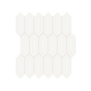 Anatolia Tile 2X5 Soho Canvas White Glossy Porcelain Picket Mosaics. 1 Sheet = .97 Sq. Ft. 4501-0480-0  - premium natural stone mosaic tile from Anatolia Tile, available at PoshHaus showroom in Keene, NH