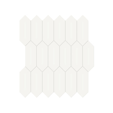 Anatolia Tile 2X5 Soho Canvas White Glossy Porcelain Picket Mosaics. 1 Sheet = .97 Sq. Ft. 4501-0480-0  - premium natural stone mosaic tile from Anatolia Tile, available at PoshHaus showroom in Keene, NH