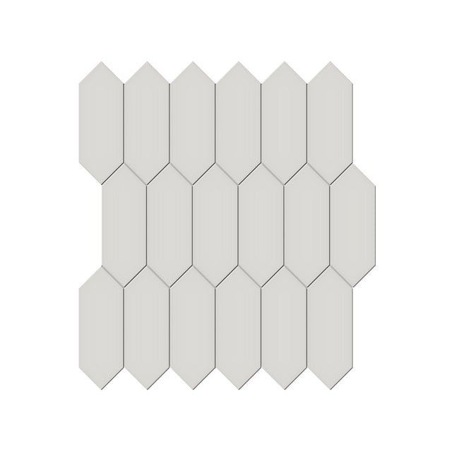 Anatolia Tile 2X5 Soho Halo Grey Glossy Porcelain Picket Mosaics. 1 Sheet = .97 Sq. Ft. 4501-0483-0  - premium natural stone mosaic tile from Anatolia Tile, available at PoshHaus showroom in Keene, NH