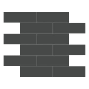 Anatolia Tile 2X6 Soho Retro Black Glossy Porcelain Brick Mosaics. 1 Sheet = .95 Sq. Ft. 4501-0500-0  - premium natural stone mosaic tile from Anatolia Tile, available at PoshHaus showroom in Keene, NH