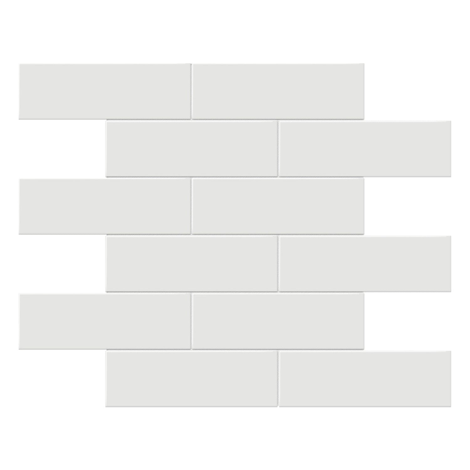 Anatolia Tile 2X6 Soho Vintage Grey Glossy Porcelain Brick Mosaics. 1 Sheet = .95 Sq. Ft. 4501-0495-0  - premium natural stone mosaic tile from Anatolia Tile, available at PoshHaus showroom in Keene, NH