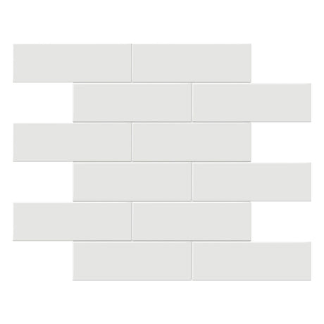 Anatolia Tile 2X6 Soho Vintage Grey Glossy Porcelain Brick Mosaics. 1 Sheet = .95 Sq. Ft. 4501-0495-0  - premium natural stone mosaic tile from Anatolia Tile, available at PoshHaus showroom in Keene, NH