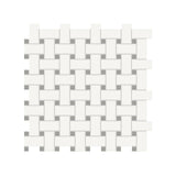 Anatolia Tile Soho Canvas White Matte Porcelain Basketweave Mosaics With Cement Chic Dot. 1 Sheet = .96 Sq. Ft. 4501-0469-0  - premium natural stone mosaic tile from Anatolia Tile, available at PoshHaus showroom in Keene, NH