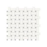 Anatolia Tile Soho Canvas White Matte Porcelain Basketweave Mosaic With Loft Grey Dot. 1 Sheet = .96 Sq. Ft. 4501-0468-0  - premium natural stone mosaic tile from Anatolia Tile, available at PoshHaus showroom in Keene, NH