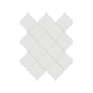 Anatolia Tile Soho Vintage Grey Beveled Arabesque Glossy Porcelain Mosaics. 1 Sheet = .96 Sq. Ft. 4501-0474-0  - premium natural stone mosaic tile from Anatolia Tile, available at PoshHaus showroom in Keene, NH