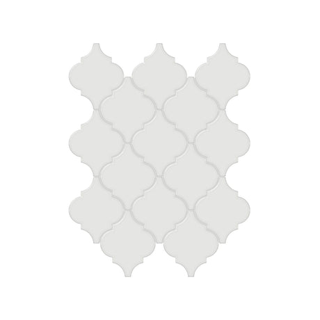 Anatolia Tile Soho Vintage Grey Beveled Arabesque Glossy Porcelain Mosaics. 1 Sheet = .96 Sq. Ft. 4501-0474-0  - premium natural stone mosaic tile from Anatolia Tile, available at PoshHaus showroom in Keene, NH