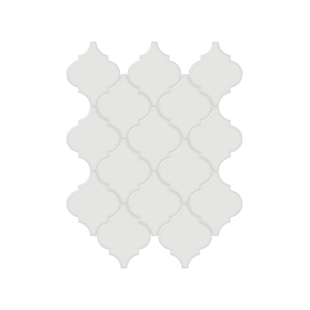 Anatolia Tile Soho Vintage Grey Beveled Arabesque Glossy Porcelain Mosaics. 1 Sheet = .96 Sq. Ft. 4501-0474-0  - premium natural stone mosaic tile from Anatolia Tile, available at PoshHaus showroom in Keene, NH