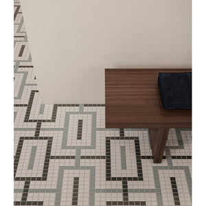 Anatolia Tile Soho Dawn Blend Chain Pattern Matte Porcelain Mosaics. 1 Sheet = .91 Sq. Ft. 4501-0546-0  - premium natural stone mosaic tile from Anatolia Tile, available at PoshHaus showroom in Keene, NH