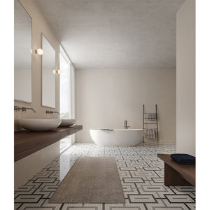 Anatolia Tile Soho Dawn Blend Chain Pattern Matte Porcelain Mosaics. 1 Sheet = .91 Sq. Ft. 4501-0546-0  - premium natural stone mosaic tile from Anatolia Tile, available at PoshHaus showroom in Keene, NH