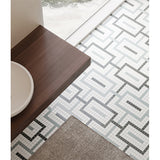 Anatolia Tile Soho Dawn Blend Chain Pattern Matte Porcelain Mosaics. 1 Sheet = .91 Sq. Ft. 4501-0546-0  - premium natural stone mosaic tile from Anatolia Tile, available at PoshHaus showroom in Keene, NH