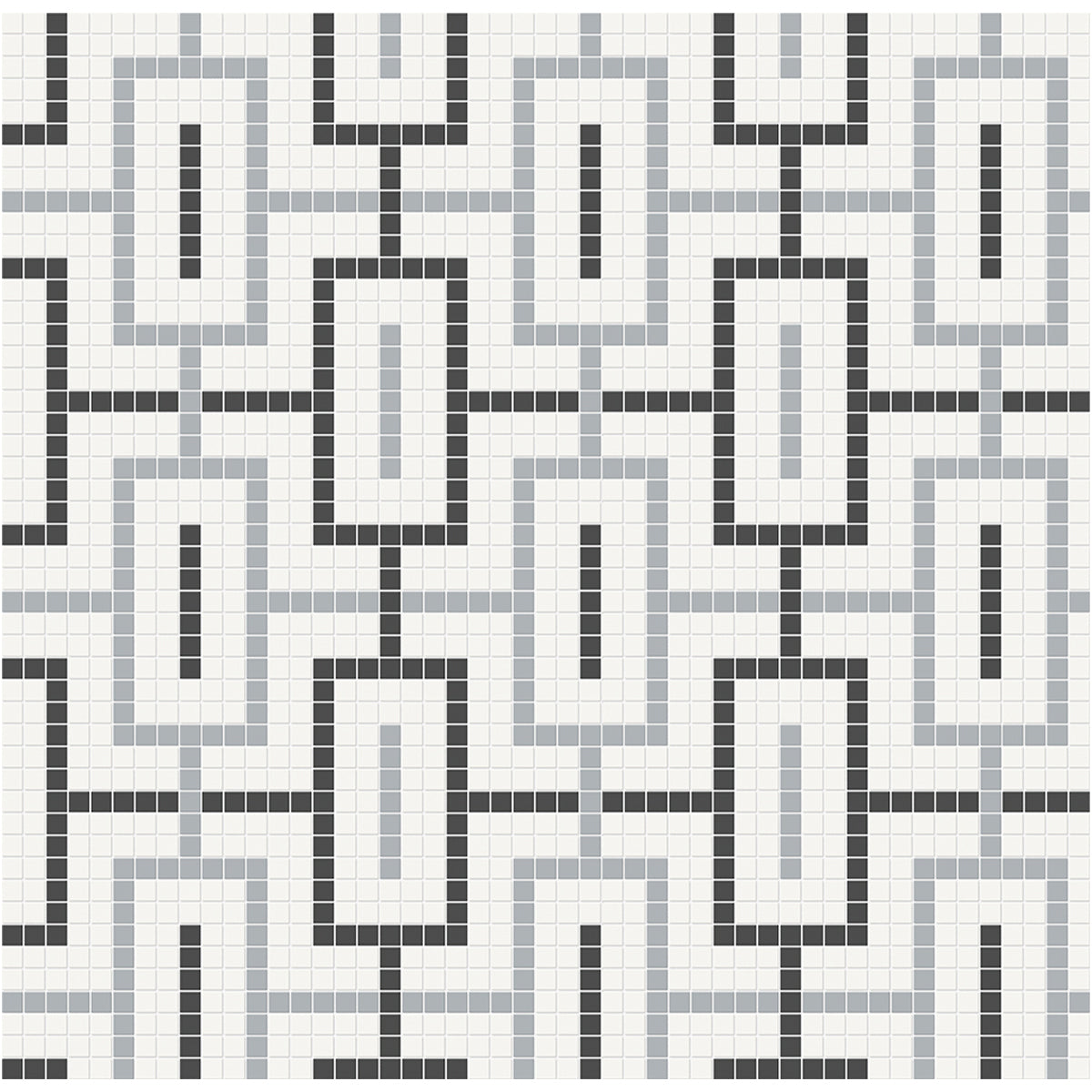 Anatolia Tile Soho Dawn Blend Chain Pattern Matte Porcelain Mosaics. 1 Sheet = .91 Sq. Ft. 4501-0546-0  - premium natural stone mosaic tile from Anatolia Tile, available at PoshHaus showroom in Keene, NH
