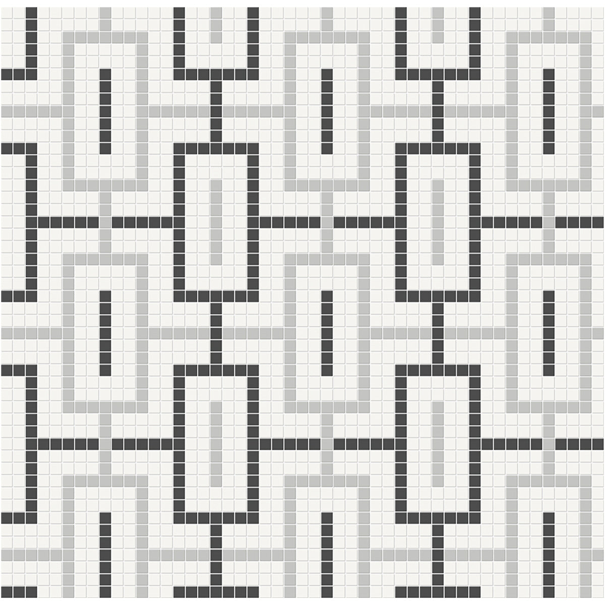 Anatolia Tile Soho Midnight Blend Chain Pattern Matte Porcelain Mosaics. 1 Sheet = .91 Sq. Ft. 4501-0545-0  - premium natural stone mosaic tile from Anatolia Tile, available at PoshHaus showroom in Keene, NH