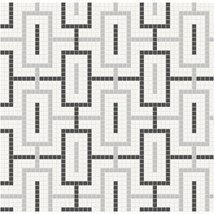 Anatolia Tile Soho Midnight Blend Chain Pattern Matte Porcelain Mosaics. 1 Sheet = .91 Sq. Ft. 4501-0545-0  - premium natural stone mosaic tile from Anatolia Tile, available at PoshHaus showroom in Keene, NH