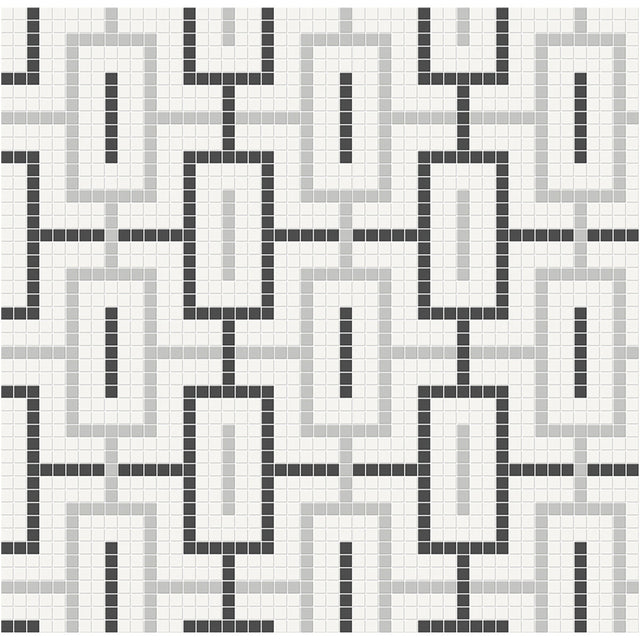 Anatolia Tile Soho Midnight Blend Chain Pattern Matte Porcelain Mosaics. 1 Sheet = .91 Sq. Ft. 4501-0545-0  - premium natural stone mosaic tile from Anatolia Tile, available at PoshHaus showroom in Keene, NH