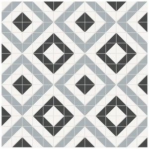Anatolia Tile Soho Dawn Blend Cubic Pattern Matte Porcelain Mosaics. 1 Sheet = .69 Sq. Ft. 4501-0551-0  - premium natural stone mosaic tile from Anatolia Tile, available at PoshHaus showroom in Keene, NH