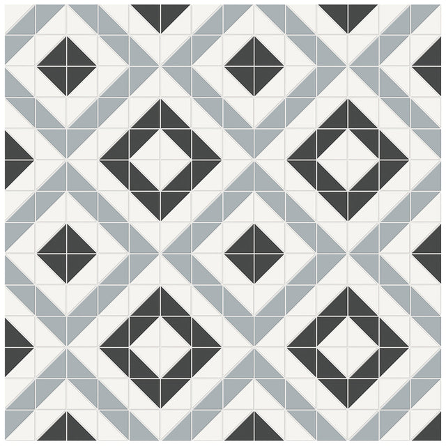 Anatolia Tile Soho Dawn Blend Cubic Pattern Matte Porcelain Mosaics. 1 Sheet = .69 Sq. Ft. 4501-0551-0  - premium natural stone mosaic tile from Anatolia Tile, available at PoshHaus showroom in Keene, NH