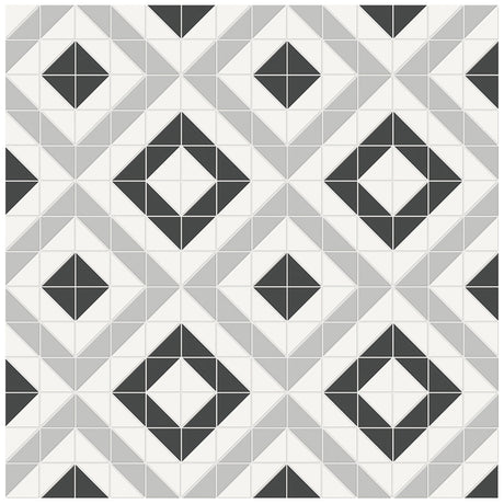 Anatolia Tile Soho Midnight Blend Cubic Pattern Matte Porcelain Mosaics. 1 Sheet = .69 Sq. Ft. 4501-0550-0  - premium natural stone mosaic tile from Anatolia Tile, available at PoshHaus showroom in Keene, NH