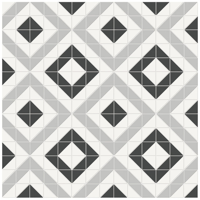 Anatolia Tile Soho Midnight Blend Cubic Pattern Matte Porcelain Mosaics. 1 Sheet = .69 Sq. Ft. 4501-0550-0  - premium natural stone mosaic tile from Anatolia Tile, available at PoshHaus showroom in Keene, NH
