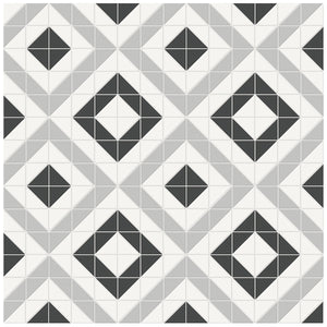 Soho Midnight Blend Cubic Pattern Matte Porcelain Mosaics. 1 Sheet = .69 Sq. Ft.