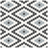 Anatolia Tile Soho Dawn Blend Diamond Pattern Matte Porcelain Mosaics. 1 Sheet = .71 Sq. Ft. 4501-0561-0  - premium natural stone mosaic tile from Anatolia Tile, available at PoshHaus showroom in Keene, NH