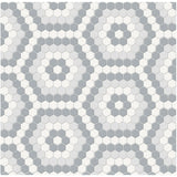 Anatolia Tile Soho Afternoon Blend Hexagon Pattern Matte Porcelain Mosaics. 1 Sheet = .83 Sq. Ft. 4501-0553-0  - premium natural stone mosaic tile from Anatolia Tile, available at PoshHaus showroom in Keene, NH
