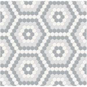 Soho Afternoon Blend Hexagon Pattern Matte Porcelain Mosaics. 1 Sheet = .83 Sq. Ft.
