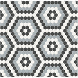 Anatolia Tile Soho Dawn Blend Hexagon Pattern Matte Porcelain Mosaics. 1 Sheet = .83 Sq. Ft. 4501-0556-0  - premium natural stone mosaic tile from Anatolia Tile, available at PoshHaus showroom in Keene, NH
