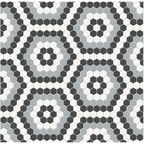 Anatolia Tile Soho Dawn Blend Hexagon Pattern Matte Porcelain Mosaics. 1 Sheet = .83 Sq. Ft. 4501-0556-0  - premium natural stone mosaic tile from Anatolia Tile, available at PoshHaus showroom in Keene, NH