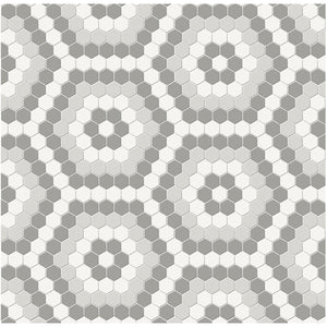 Soho Evening Blend Hexagon Pattern Matte Porcelain Mosaics. 1 Sheet = .83 Sq. Ft.