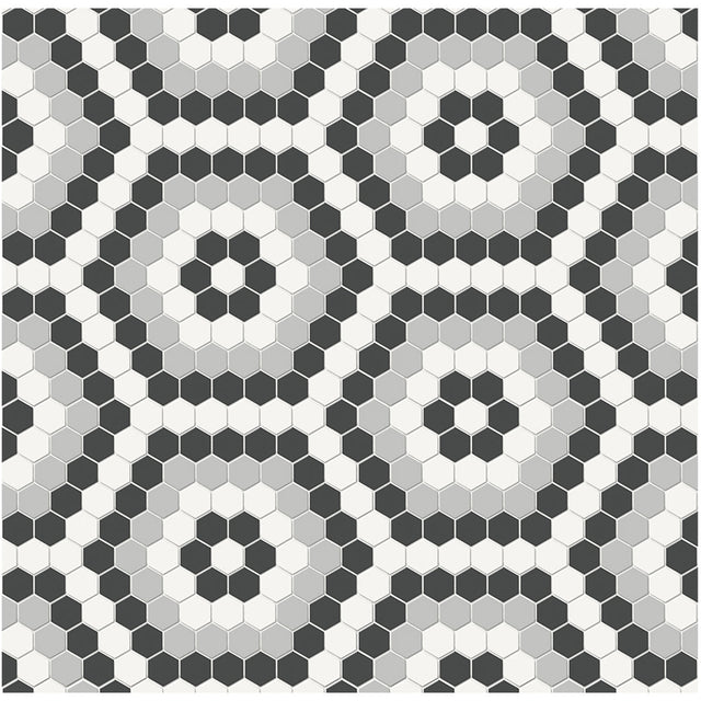 Anatolia Tile Soho Midnight Blend Hexagon Pattern Matte Porcelain Mosaics. 1 Sheet = .83 Sq. Ft. 4501-0555-0  - premium natural stone mosaic tile from Anatolia Tile, available at PoshHaus showroom in Keene, NH