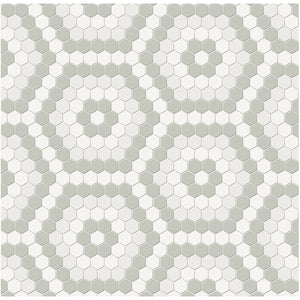 Soho Morning Blend Hexagon Pattern Matte Porcelain Mosaics. 1 Sheet = .83 Sq. Ft.
