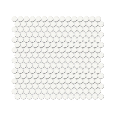 Anatolia Tile 3/4 Inch Soho Matte Canvas White Penny Round Porcelain Mosaics. 1 Sheet = .97 Sq. Ft. 4501-0435-0  - premium natural stone mosaic tile from Anatolia Tile, available at PoshHaus showroom in Keene, NH