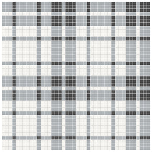 Soho Dawn Blend Plaid Pattern Matte Porcelain Mosaics. 1 Sheet = 1.24 Sq. Ft.