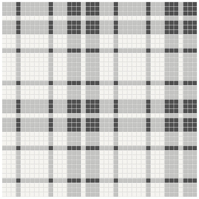Anatolia Tile Soho Midnight Blend Plaid Pattern Matte Porcelain Mosaics. 1 Sheet = 1.24 Sq. Ft. 4501-0540-0  - premium natural stone mosaic tile from Anatolia Tile, available at PoshHaus showroom in Keene, NH